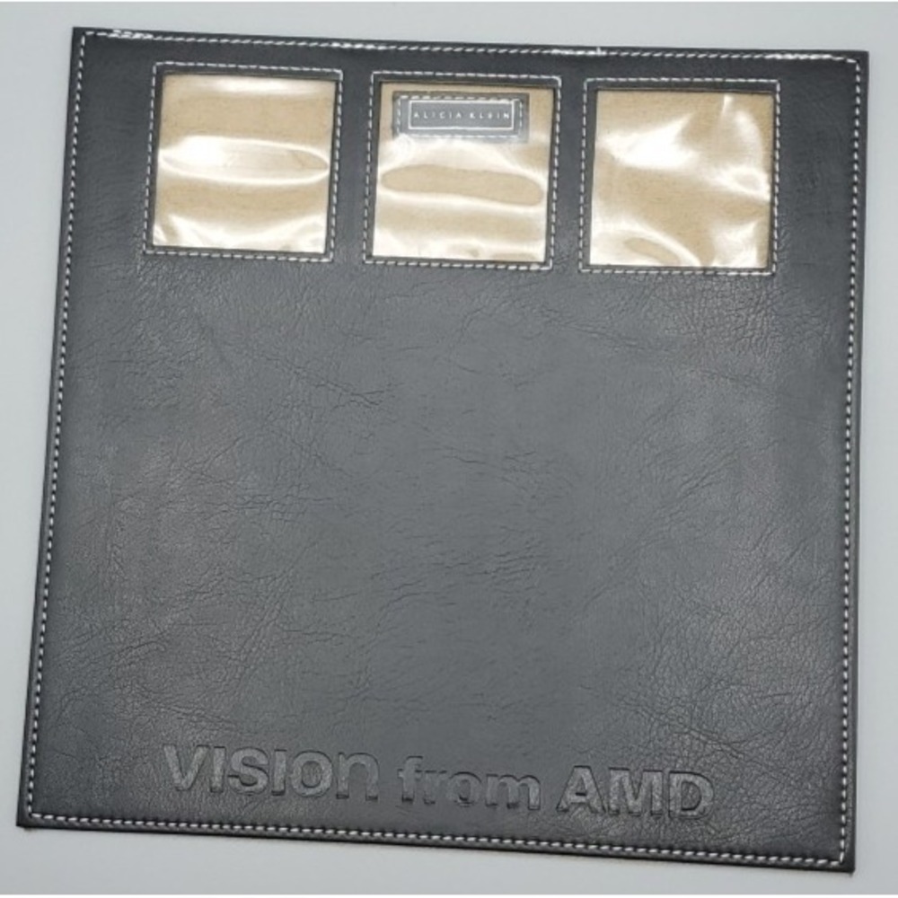 Alicia Klein Executive Mousepad Black Faux Leather Embossed‎ AMD Vision Logo AK1